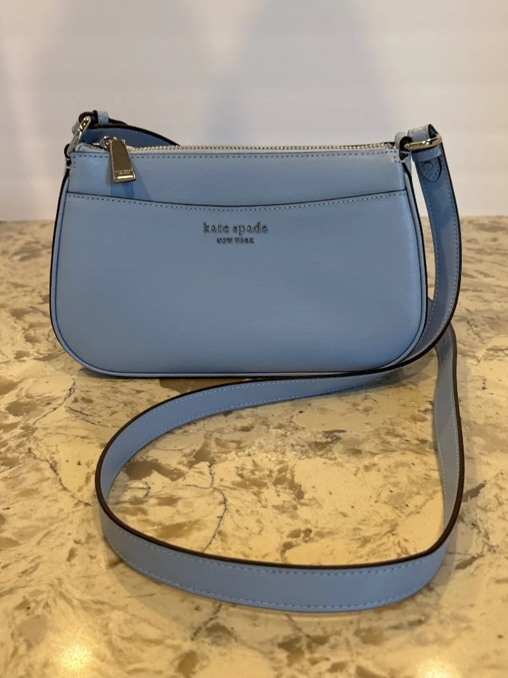 EUC Kate Spade Bleeker Street Blue Saffiano Leather Crossbody Handbag